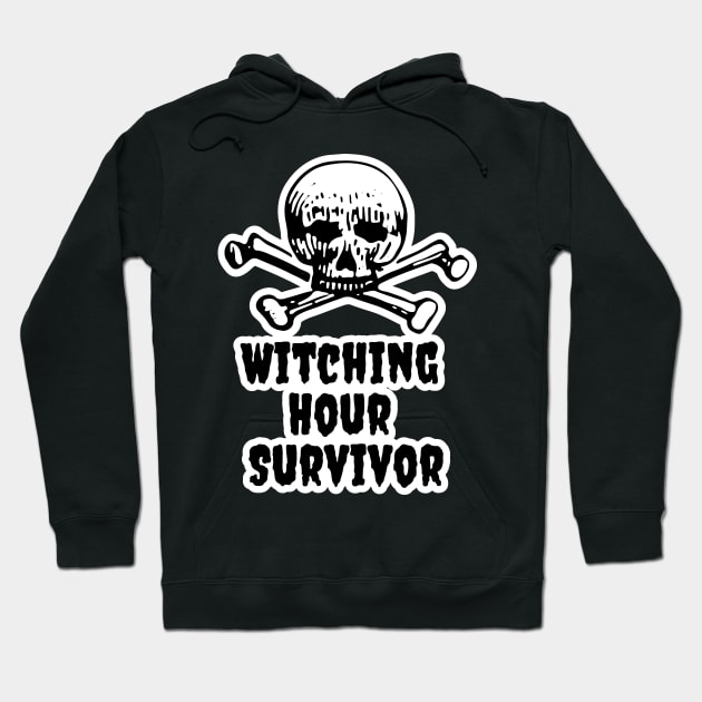 Witching Hour Survivor Funny Halloween Parenting Messages Hoodie by Gentle Beginnings